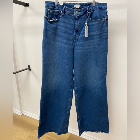 BNWT Good American, Good Waist Palazzo Jeans, Premium Denim - Picture 2 of 5